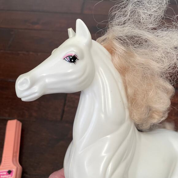 Blue Box Horse Barbie Doll 1980s Toy White Galloping Pony Not Working READ - Picture 4 of 8